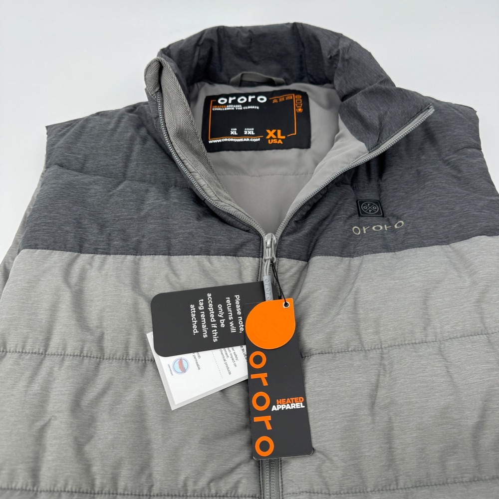NEW Ororo Men XL Classic Heated Puffer Vest Insulated Flecking Gray NO BATTERY - Picture 6 of 10